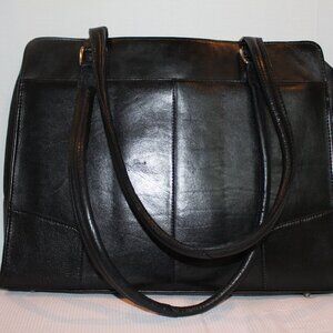Peil Italian Leather Briefcase S/HE Padded Sleve for Laptop Black